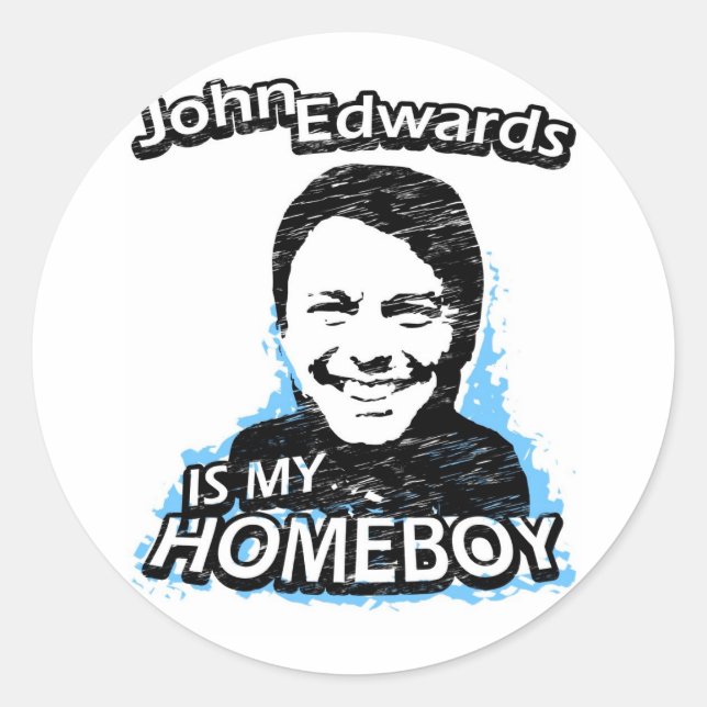 Sticker Rond John Edwards est mon garçon (Devant)