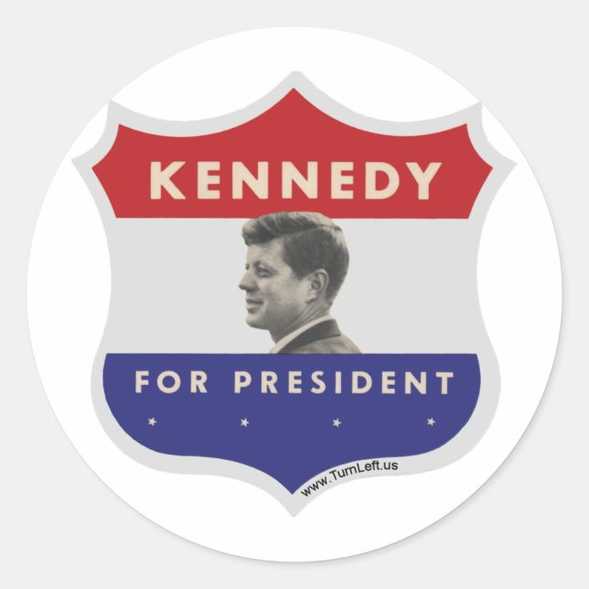 STICKER ROND JOHN F KENNEDY (Devant)
