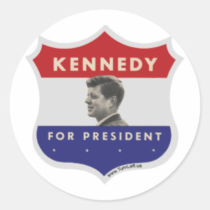 STICKER ROND JOHN F KENNEDY
