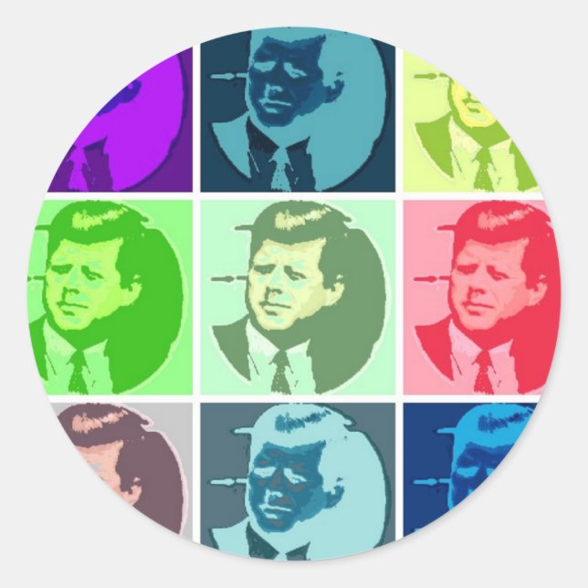 Sticker Rond John F. Kennedy/JFK (Devant)