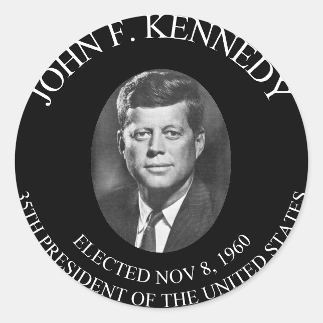 STICKER ROND JOHN F. KENNEDY PRESIDENTIAL COIN ............... (Devant)