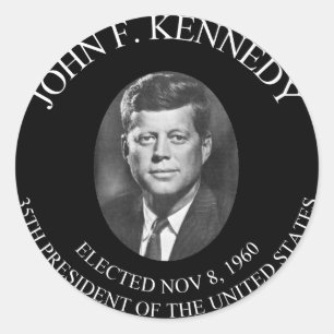 STICKER ROND JOHN F. KENNEDY PRESIDENTIAL COIN ...............