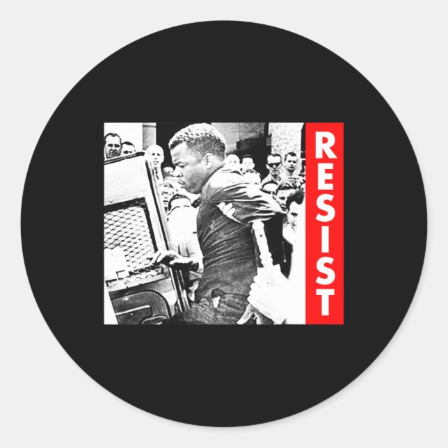 Sticker Rond John Lewis - Résister (Devant)