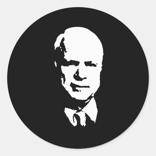 STICKER ROND JOHN MCCAIN, PRÉSIDENT (Devant)
