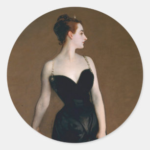 Sticker Rond John Singer Sargent Madame X Classic Portrait