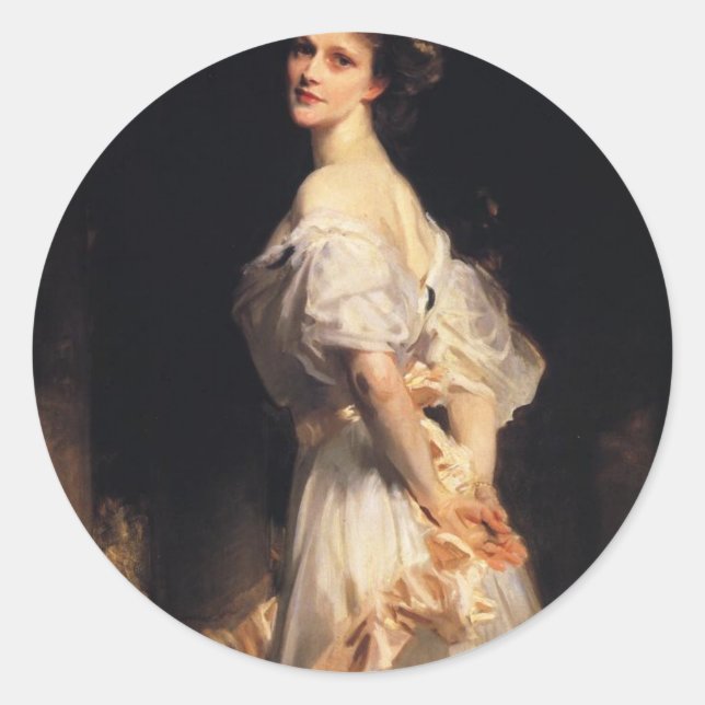 Sticker Rond John Singer Sargent - Nancy Astor (Devant)