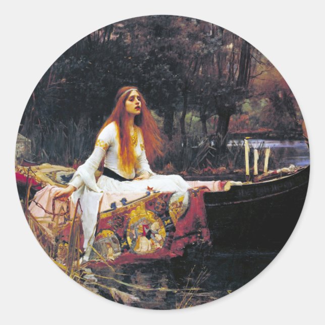 Sticker Rond John William Waterhouse La Dame De Shalott (Devant)