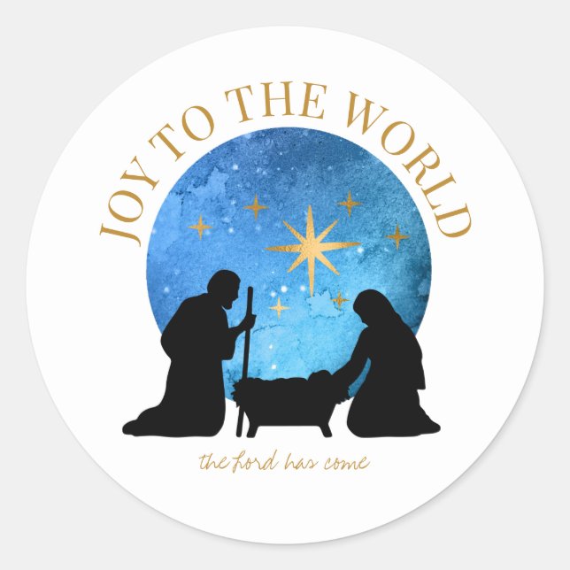 Sticker Rond Joie au monde | Nativité | Noël (Devant)