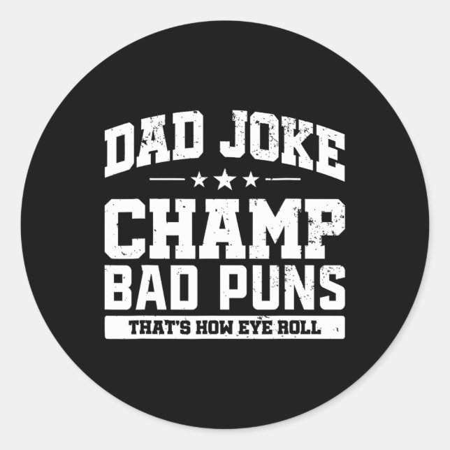 Sticker Rond Joie Champ Mauvais Puns Comment Les Yeux Roulent F (Devant)