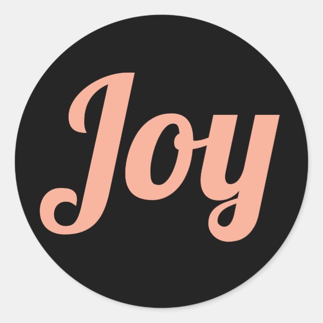 Sticker Rond Joie couleur noire écriture simple moderne vacance (Devant)
