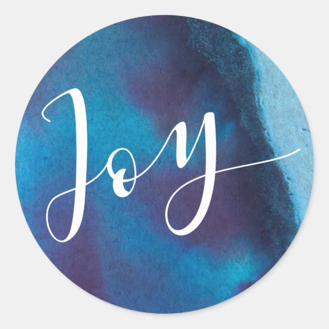 Sticker Rond Joie de vacances en Lapis Lazuli (Devant)