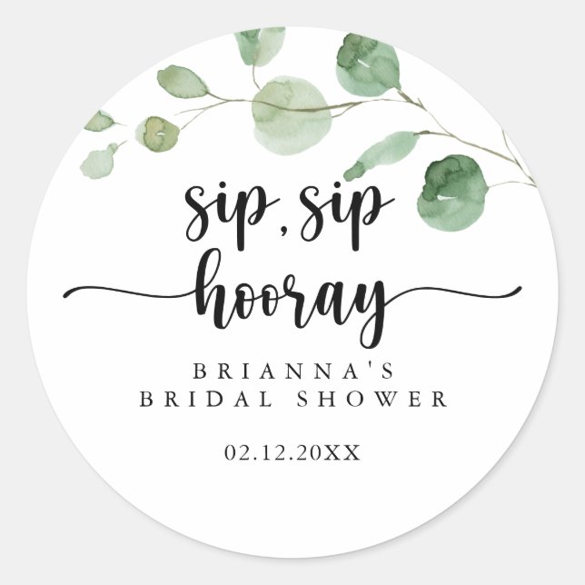 Sticker Rond Joie de vivre Eucalyptus Sip Sip Hourra Enterremen (Devant)