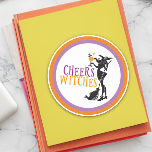 Sticker Rond Joie d'Halloween Sorcières La Nuit des Filles