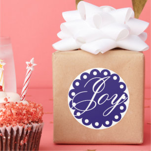 Sticker Rond Joie Fête de Noël maison