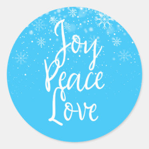 Sticker Rond Joie Paix Amour Noël Vacances