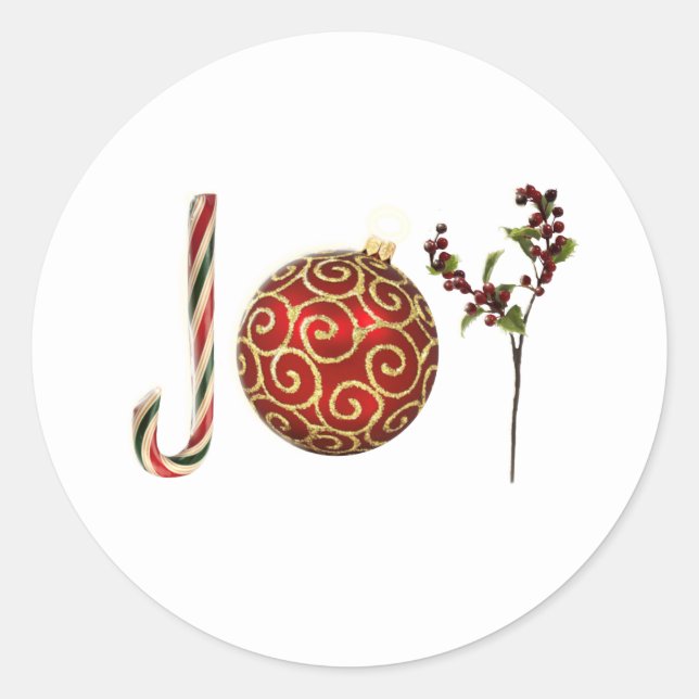 Sticker Rond Joie personnalisée sucre de canne ornement saint (Devant)