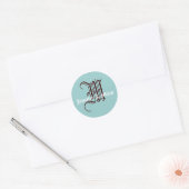 Sticker Rond Joint de faveur de mariage du monogramme M (Enveloppe)