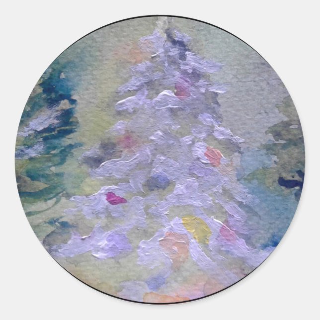 Sticker Rond Joint d'enveloppe d'arbre de Noël (Devant)