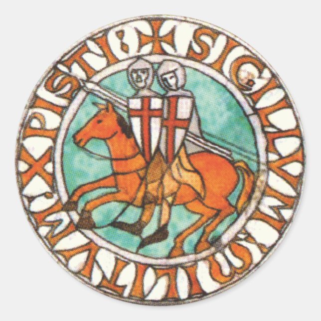 Sticker Rond Joint des chevaliers Templar (Devant)