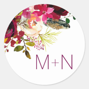 Sticker Rond Joint floral 3979 d'enveloppe de mariage de