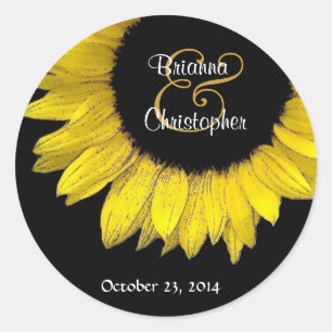 Sticker Rond Joint jaune d'enveloppe de tournesol