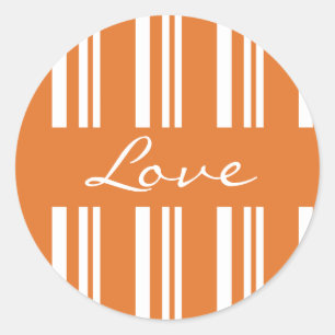 Sticker Rond Joint rayé d'autocollant d'enveloppe d'amour