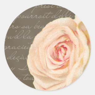 Sticker Rond Joint rose de mariage de cru