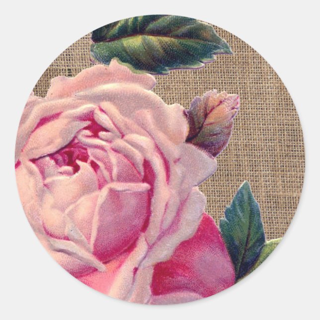 Sticker Rond Joint rose rustique d'enveloppe (Devant)