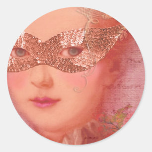 Sticker Rond Joints d'enveloppe de mascarade de boule d'hiver