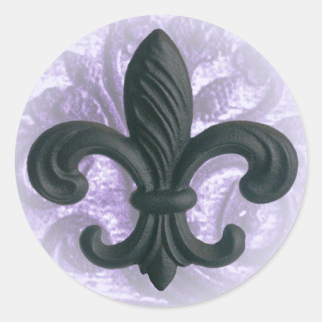 Sticker Rond joints lilas d'invitation de "iron fleur de lis" (Devant)