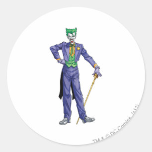Sticker Rond Joker se tient avec Cane