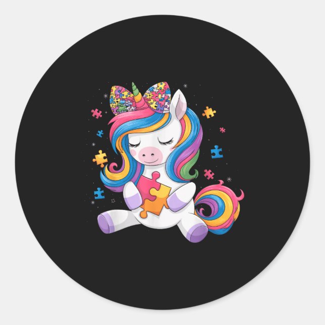 Sticker Rond Joli arc-en-ciel pour fille pour la sensibilisatio (Devant)