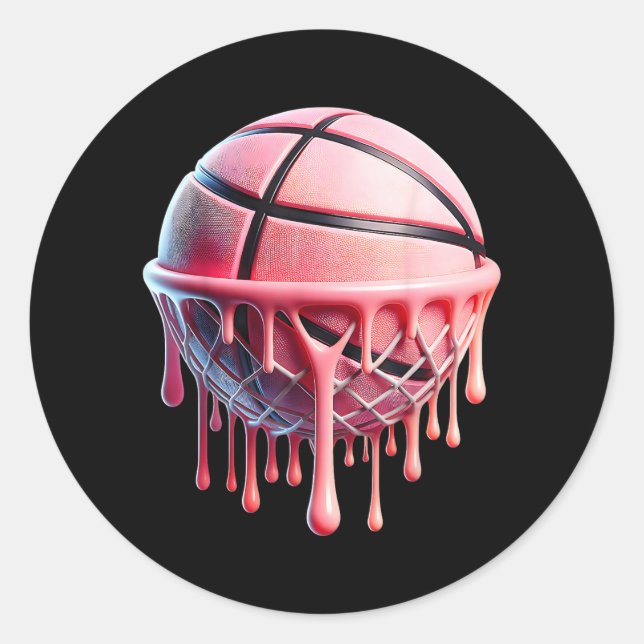 Sticker Rond Joli Art De Baseball Pour Femmes Filles (Devant)