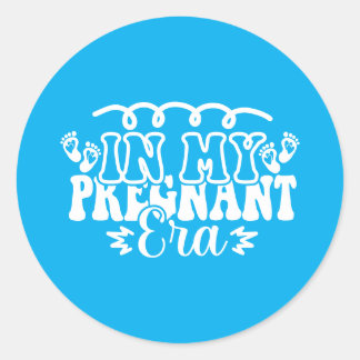 Sticker Rond Joli art de mots de l'ère de la grossesse 