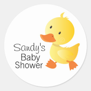 Sticker Rond Joli Baby shower de Duckie Jaune