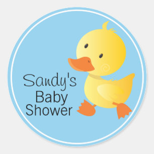 Sticker Rond Joli Baby shower de Duckie Jaune