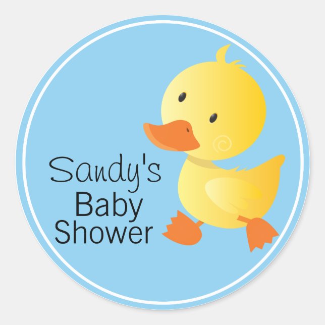 Sticker Rond Joli Baby shower de Duckie Jaune (Devant)