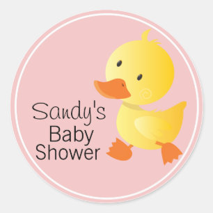 Sticker Rond Joli Baby shower de Duckie Jaune