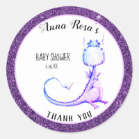 * Joli Baby shower de Merci de dragon bleu violet