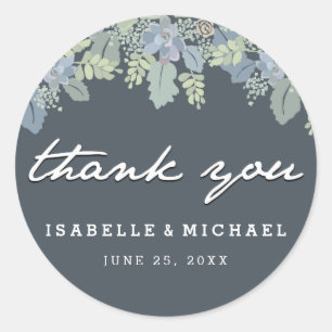 Sticker Rond Joli Blooms Vintage Jardin Mariage Merci