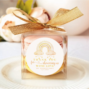 Sticker Rond Joli Boho Whimsical Rainbow Girl Baby shower