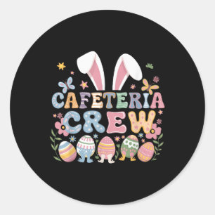 Sticker Rond Joli Bunny déjeuner Lady Cafeteria Crew Pâques