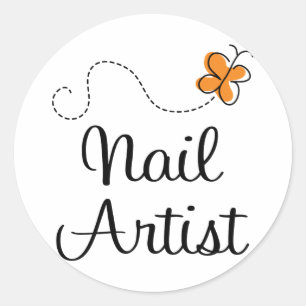 Sticker Rond Joli cadeau d'artiste de ongle