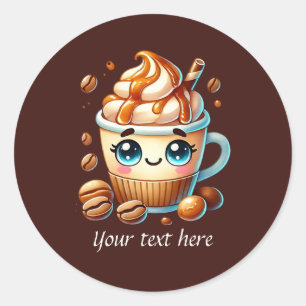 Sticker Rond Joli café d'affaires personnalisable