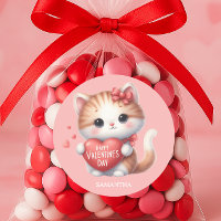 Joli chat tigre Cœur rouge Joyeuse Saint-Valentin
