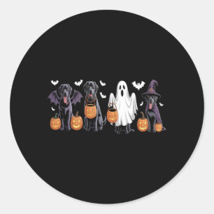 Sticker Rond Joli chien Labrador noir Halloween citrouille Labr