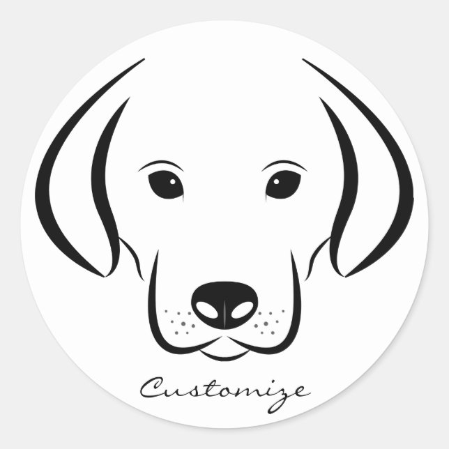 Sticker Rond Joli Chiot FaceThunder_Cove (Devant)