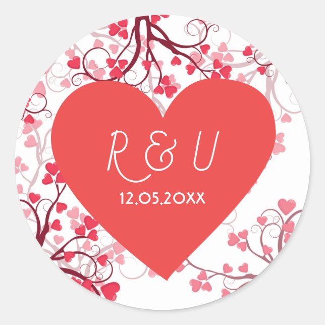 Sticker Rond Joli coeur (Devant)