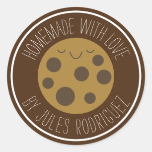 Sticker Rond Joli cookie maison aux pépites de chocolat
