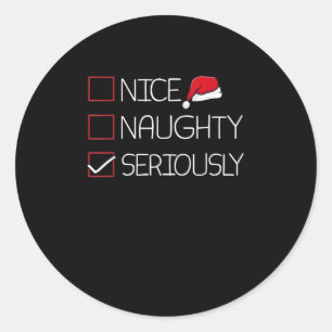 Sticker Rond Joli Coquin Sérieusement Noël Style Moderne 